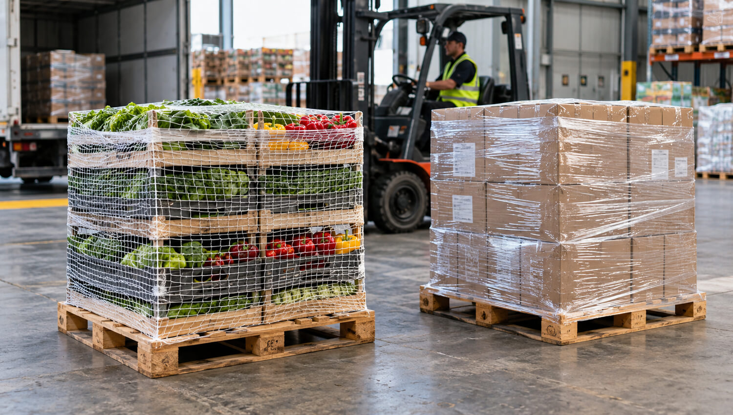 Pallet Netting vs Stretch Film - 2