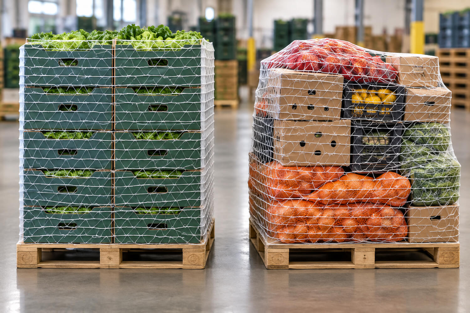 Standard vs Elastic Pallet Netting Wrap